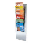 Wand-Prospekthalter Varia 6507 6Fächer 31x102x10cm silber