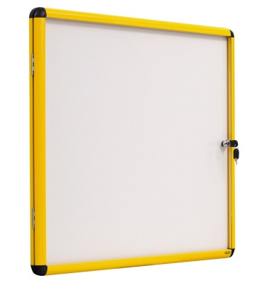 Schaukasten Enclore Ultrabrite gelb 4 x A4 Metallrückwand weiß magnetisch