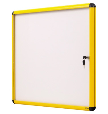 Schaukasten Enclore Ultrabrite gelb 12 x A4 Metallrückwand weiß magnetisch