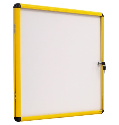Schaukasten Enclore Ultrabrite gelb 9 x A4 Metallrückwand weiß magnetisch