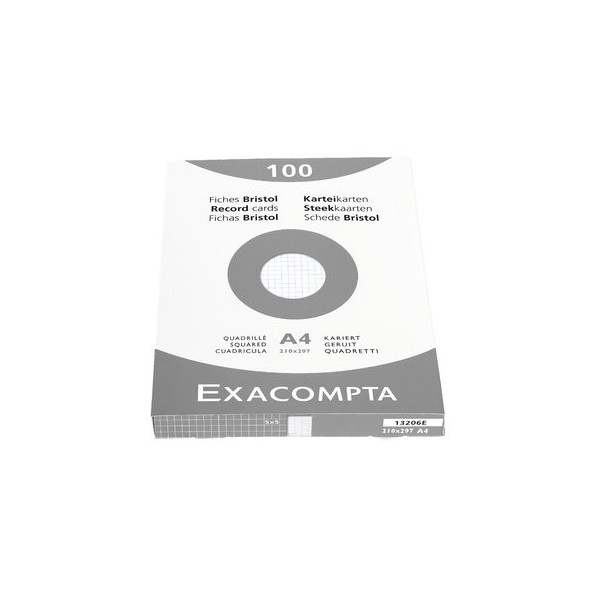 3130630132066 - Karteikarten 13206E weiß A4 kariert 205g  3130630132066 100 Stück
