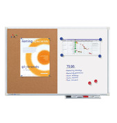 Kombitafel Economy, 7-102454, 120x90cm, Kork + Metall, Aluminiumrahmen