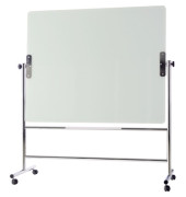 Glas-Magnetboard GQR0350, 120x90cm, mit Rollen, drehbar, weiß