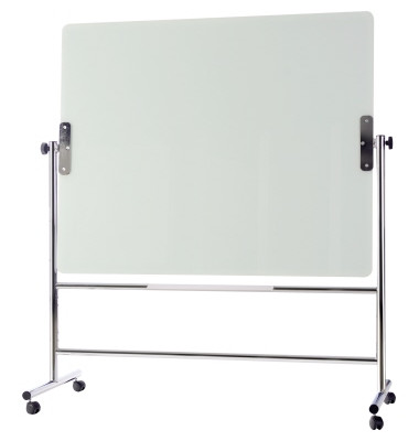 Glas-Magnetboard GQR0350, 120x90cm, mit Rollen, drehbar, weiß