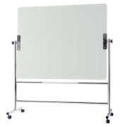 Glas-Magnetboard GQR0450, 150x120cm, mit Rollen, drehbar, weiß