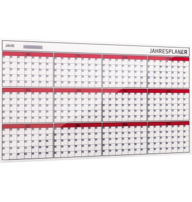 Jahresplaner GL163901 Glas Kollektion 4mm we&szlig;