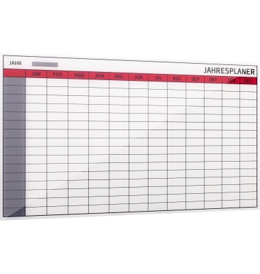 Jahresplaner GL164101 Glas Kollektion 4mm wei&szlig;