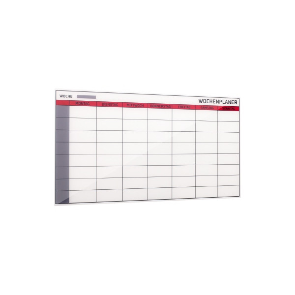 5603750113331 - Wochenplaner GL163801 Glas Kollektion 4 mm weiß