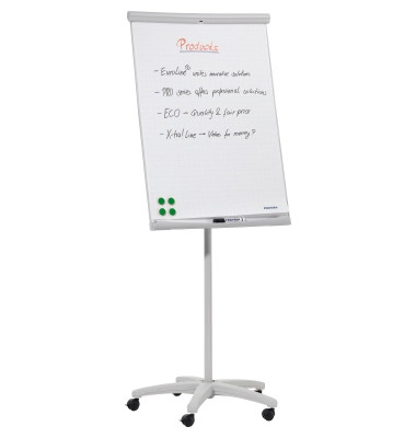 Flipchart U-Act! Line, FC91, 70x100cm (BxH), wei&szlig;, mit Rollen