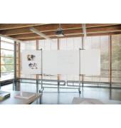 Whiteboard-klappbar ferroscript mobil, 1242718, 180/360x120cm (BxH), emailliert, Aluminiumrahmen