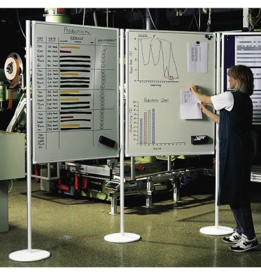 Whiteboardstellwand 7-640255, 150x90cm, emailliert, Aluminiumrahmen