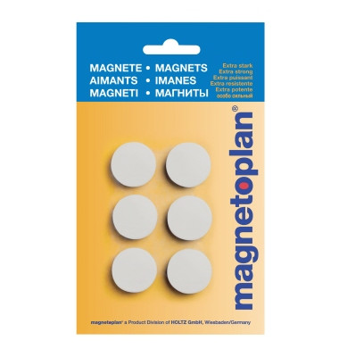 Haftmagnet Discofix, 16645600, Rund, 25mm &Oslash;, wei&szlig;, 300g