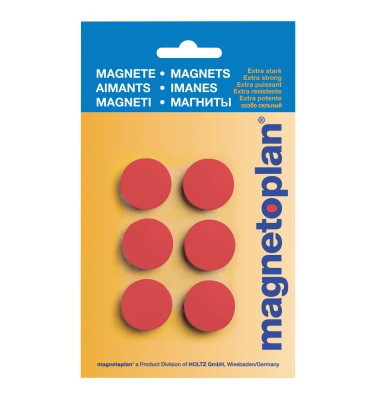Haftmagnete Discofix Hobby 16645606 rund 24x8mm (ØxH) rot 300g Haftkraft