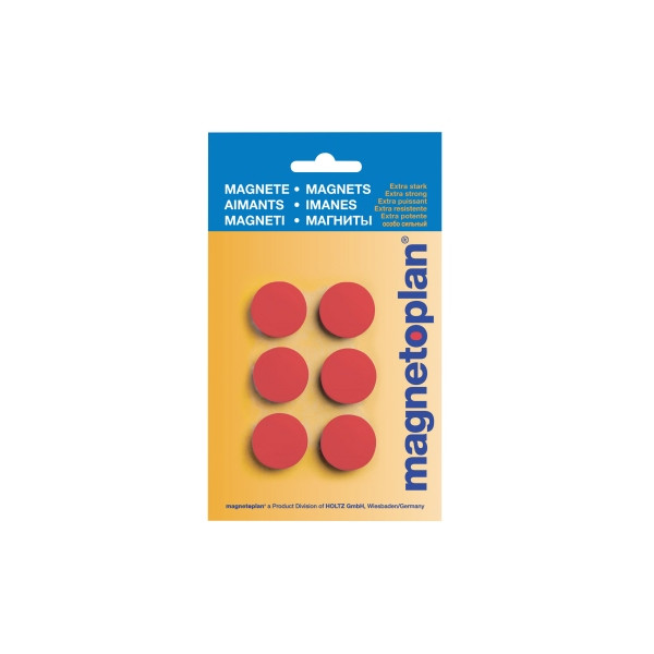 4013695014012 - Haftmagnete Discofix Hobby 16645606 rund 24x8mm (ØxH) rot 300g Haftkraft 4013695014012 magnetoplan 16645606