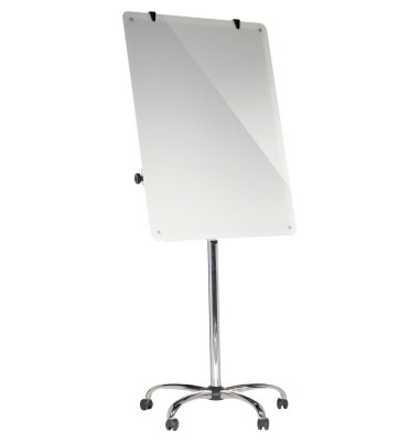 Flipchart, GEA4850116, 70x100cm (BxH), wei&szlig;, mit Rollen, mit 2 Seitenarmen