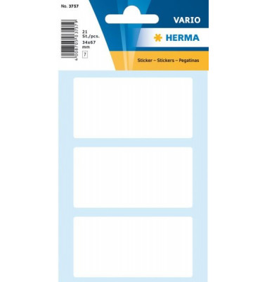 Etiketten Vario 3757 weiß 34x67mm (BxH)