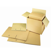 Faltkartons 02022666 braun, bis DIN A3+, innen 480x290x350mm, Wellpappe 1-wellig