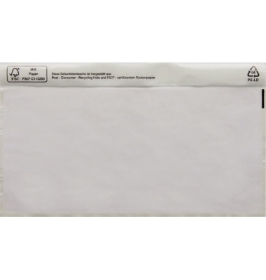 Lieferscheintaschen 161141100 Din Lang ohne Aufdruck selbstklebend 