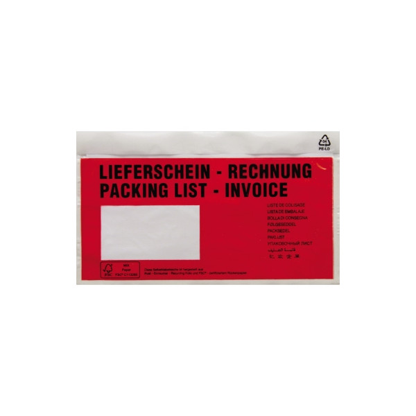 4003969939189 - Lieferscheintaschen 161384300 Din Lang LIEFERSCHEIN - RECHNUNG selbstklebend  4003969939189 250 Stück