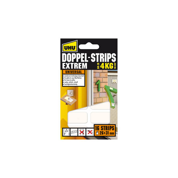 4026700454505 - Klebestrips 45450 EXTREM 16 Stück 31x26mm (BxL) wiederablösbar 4026700454505 16 Stück