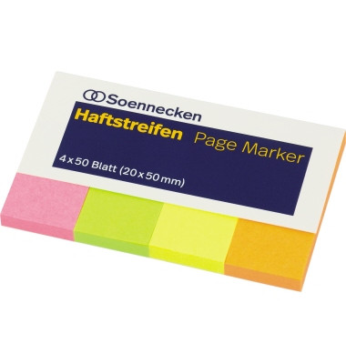 Haftmarker 5788, Page Marker, 20x38mm, 4-farbig sortiert, ohne, rechteckig