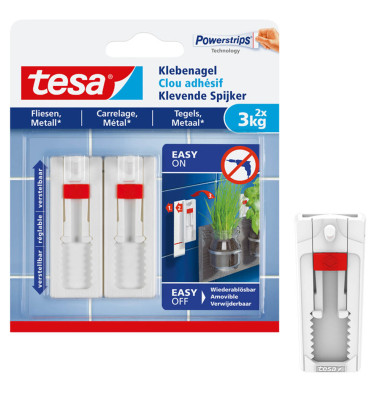 Klebestrips 77764-00000-00 Powerstrips, 2 Kleben&auml;gel + Powerstrips&reg;, 24mm (B), wiederabl&ouml;sbar