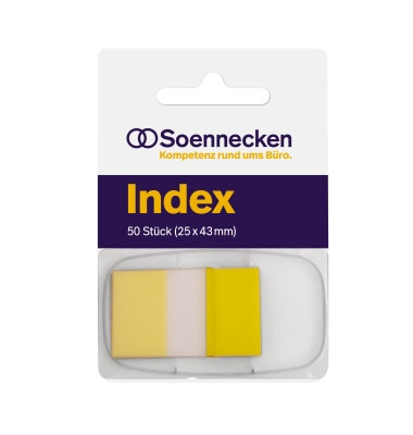 Haftmarker 5820, Index, 25x43mm, gelb, ohne, rechteckig