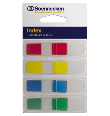 Haftmarker 5824, Index Mini, 11x43mm, 4-farbig sortiert, ohne, rechteckig