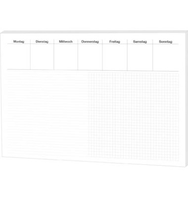 Schreibunterlage Office 46632 mit Wochenplaner Liniert&Kariert 48x33cm Papier 30 Blatt