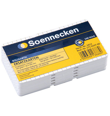 Ersatz-Rollkarteikarten 1813 102x56mm kariert weiß Ersatz-Rollkarteikarten 1813 102x56mm kariert weiß