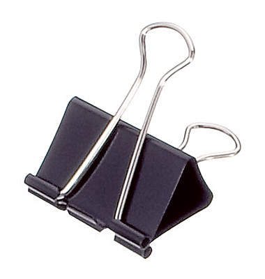 Foldbackklammern 1562, 41mm, Metall schwarz, 12 Stück Foldbackklammern 1562, 41mm, Metall schwarz, 12 Stück