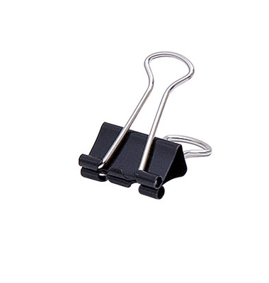 Foldbackklammern 1563, 19mm, Metall schwarz Foldbackklammern 1563, 19mm, Metall schwarz