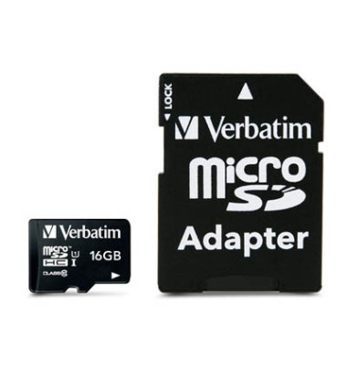 Speicherkarte Premium 44082, Micro-SDHC, mit SD-Adapter, Class 10, bis 90 MB/s, 16 GB