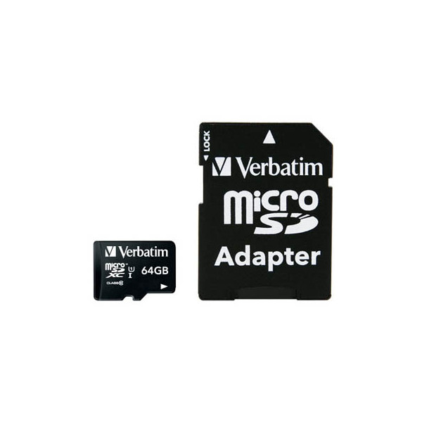0023942440840 - Speicherkarte microSDXC-Card Premium 44084 Micro-SDXC mit SD-Adapter Class 10 bis 90 MB s 64 GB 0023942440840 Verbatim