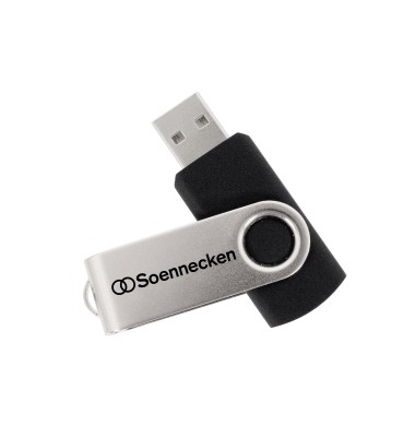 USB-Stick 71616, schwarz/silber, USB 2.0, 4 GB