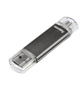 USB-Stick Laeta Twin 00123926, grau, USB 2.0 + micro USB, 64 GB