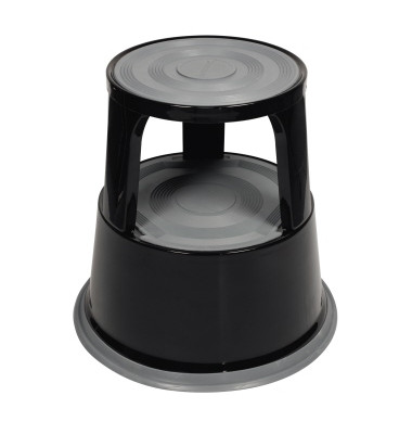 Rollhocker 3617, 1x 2 Stufen, schwarz, Metall