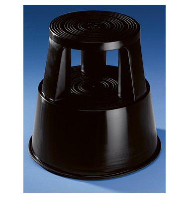 Rollhocker 3619, 1x 2 Stufen, schwarz, Kunststoff