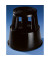Rollhocker 3619, 1x 2 Stufen, schwarz, Kunststoff