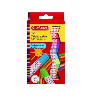 Tafelkreide, 8648206, farbig sortiert, eckig, 14x88mm (&Oslash;xL)