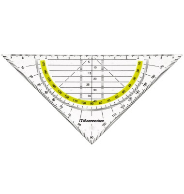 Kunststoff-Geodreieck 1823 transparen 16cm