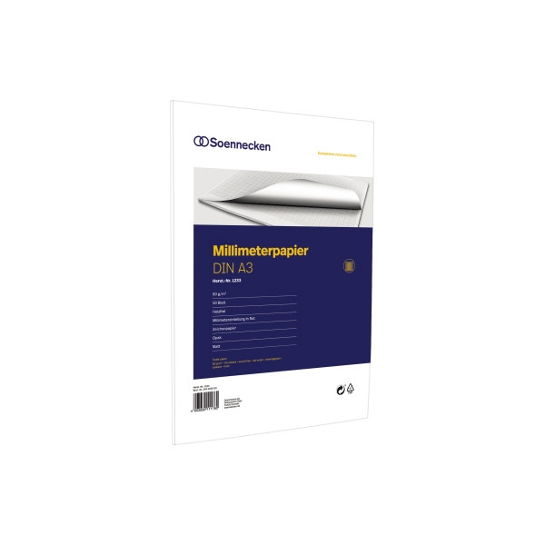 4003630111760 - Millimeterblock 1233 DIN A3 Bücherpapier 50Blatt rot 4003630111760 50 Blatt