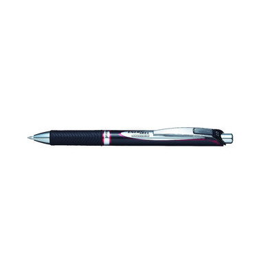 Gelschreiber EnerGel Document, BLP77-BX, schwarz/silber (Schreibfarbe: rot), 0,35mm, Druckmechanik, nachf&uuml;llbar