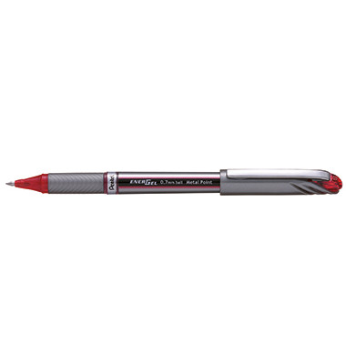 Gelschreiber EnerGel, BL27-BX, rot/silber (Schreibfarbe: rot), 0,35mm, mit Kappe