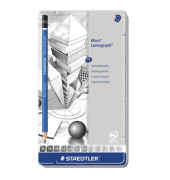 Bleistift-Set Mars Lumograph 100, 100 G12, 12x blau, k.A., 6B,5B,4B,3B,2B,B,HB,H,2H,3H,4H,F