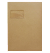 Versandtaschen 2067, C4, mit Fenster, selbstklebend, 90g, braun