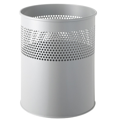 Papierkorb the dot H2515787, 15 Liter, rund, grau Lochdekor