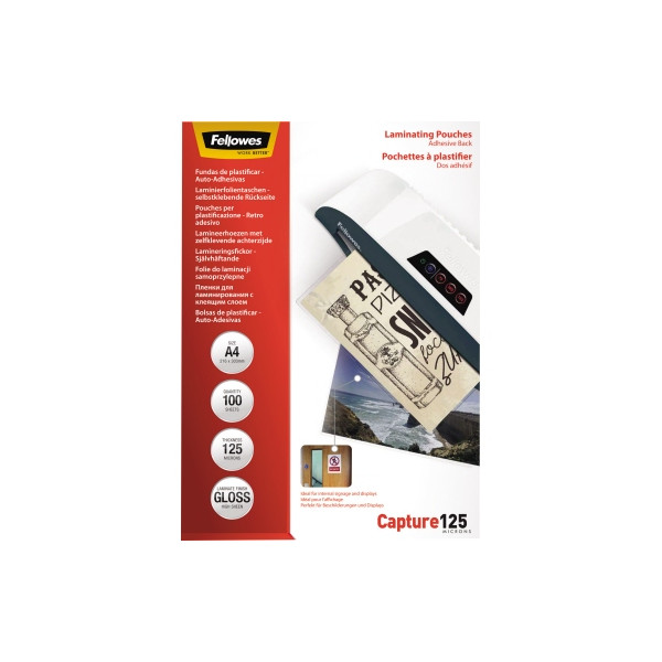 0043859641529 - Laminierfolien Capture125 5328901 A4 218x306mm 125mic x2 glänzend selbstklebend 0043859641529 100 Stück