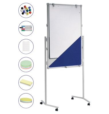 Kombistellwand MAULpro, 6381182, 75x120cm, Textil + Metall, Aluminiumrahmen