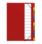 Ordnungsmappe Deskorganizer Premium 44133-01, 12-teilig blanko, rot, Din A4, 12 F&auml;cher